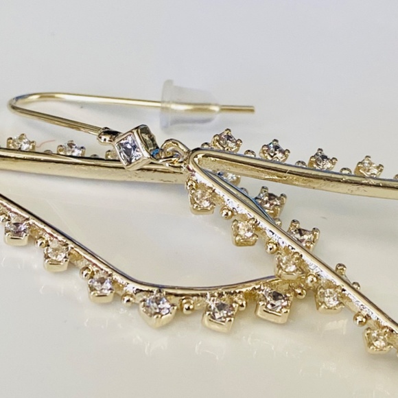 NEW Kendra Scott Bea Crystal Drop Frame Hoop Earrings - Picture 9 of 16